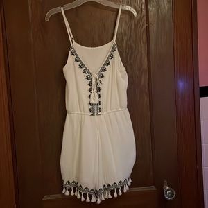 White and black romper
